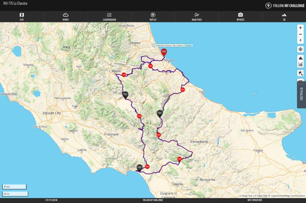 GPS Tracking Race Across Italy 2023